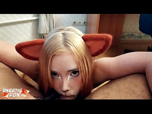 ❤️ Kitsune glutas dikon kaj kumas en ŝia buŝo ❤️❌ Malĉasuloj ĉe ni